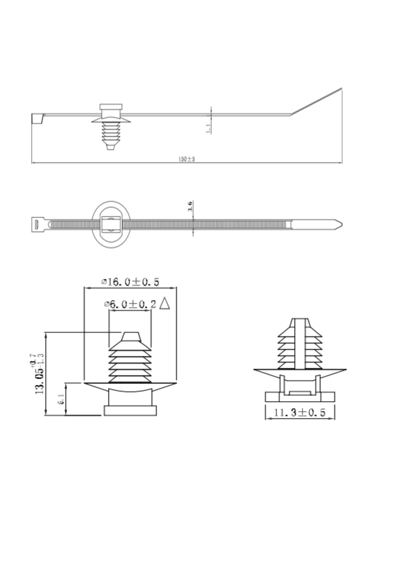汽車線束扎帶PA型產(chǎn)品規(guī)格書(shū)